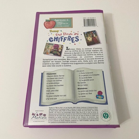 1997 Barney C’est L’heure Des Chiffres VHS FRENCH Clamshell - Picture 4 of 16